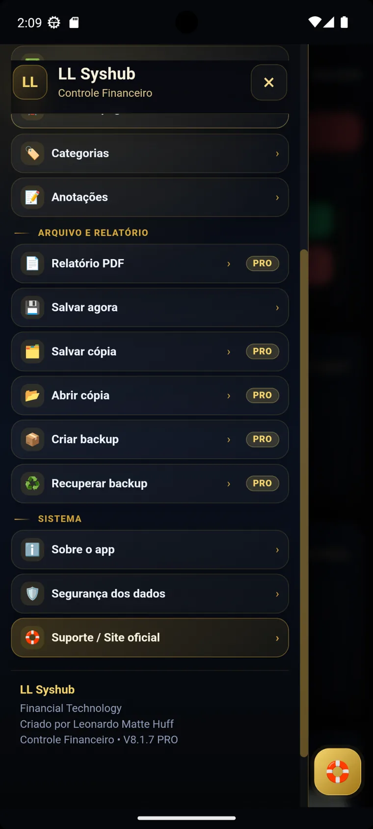 Menu inferior Android