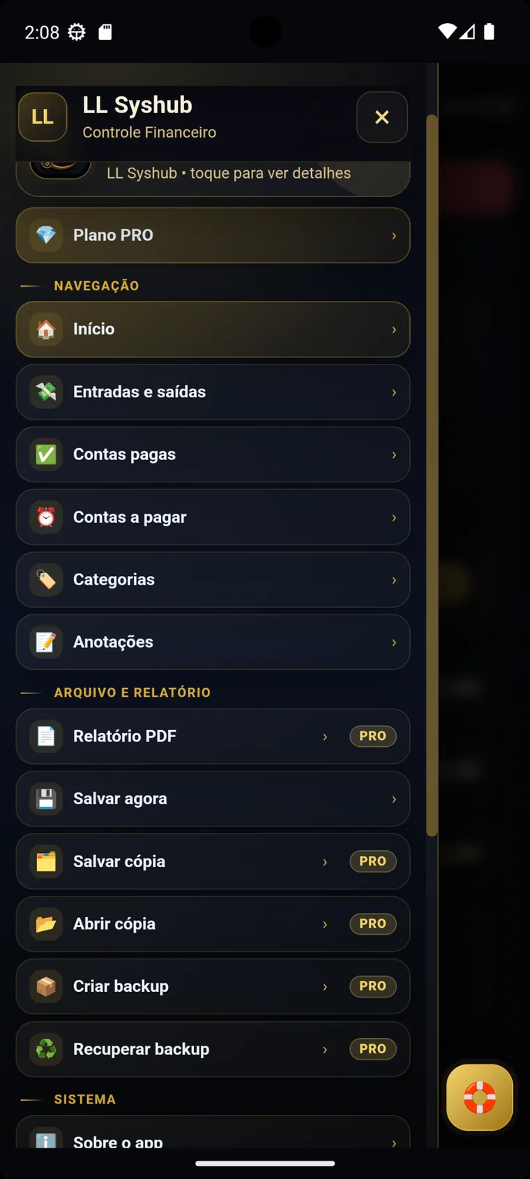 Menu Android