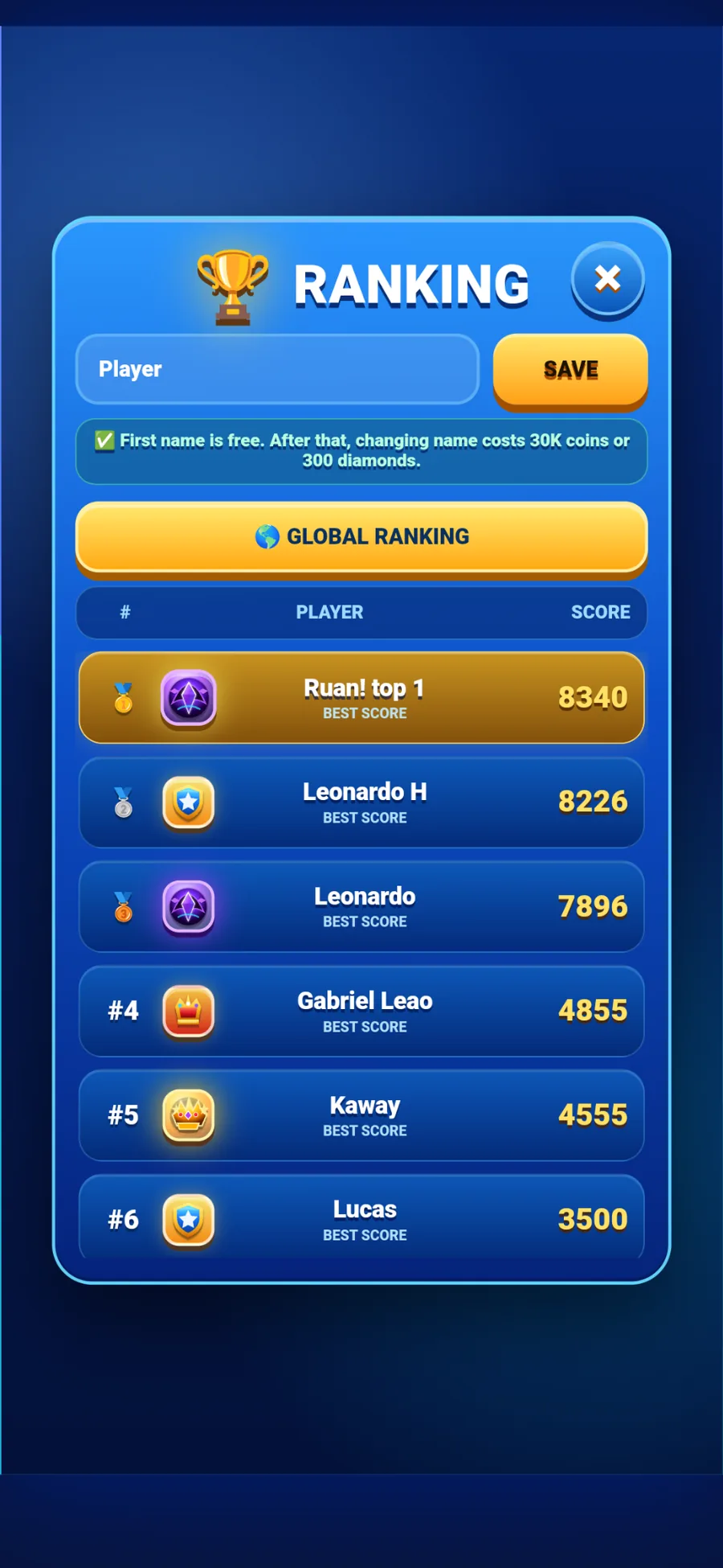 Ranking Global do Block Stop